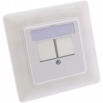 InLine rámiková sada pre 2x RJ45 Keystone SNAP-In 90°, biela RAL9010