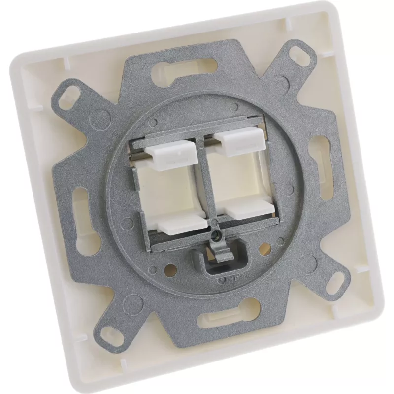 InLine rámiková sada pre 2x RJ45 Keystone SNAP-In 90°, biela RAL9010