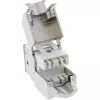 InLine Keystone RJ45 konektor samica, tienený, Cat.6A, sivý, balenie 8 ks