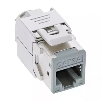 InLine Keystone RJ45 konektor samica, tienený, Cat.6A, sivá, balenie 8 ks