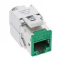 InLine Keystone RJ45 konektor samica, tienený, Cat.6A, zelená, balenie 8 ks
