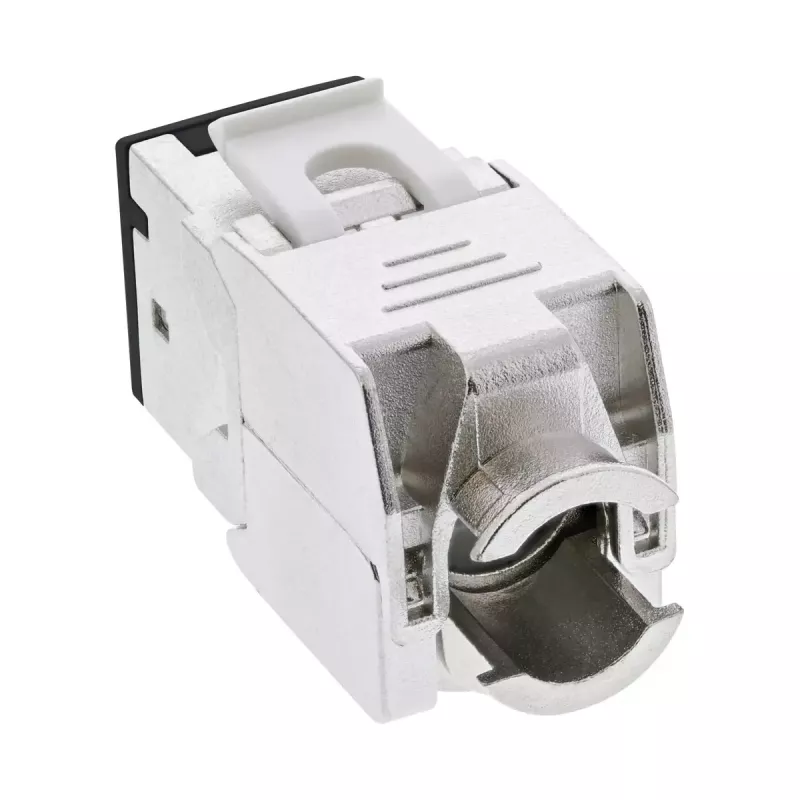 InLine Keystone RJ45 konektor samica, tienený, Cat.6A, čierny, balenie 8 ks