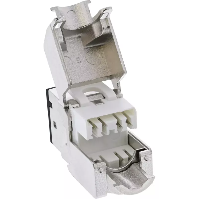 InLine Keystone RJ45 konektor samica, tienený, Cat.6A, čierny, balenie 8 ks