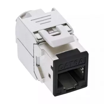 InLine Keystone RJ45 konektor samica, tienený, Cat.6A, čierna, balenie 8 ks