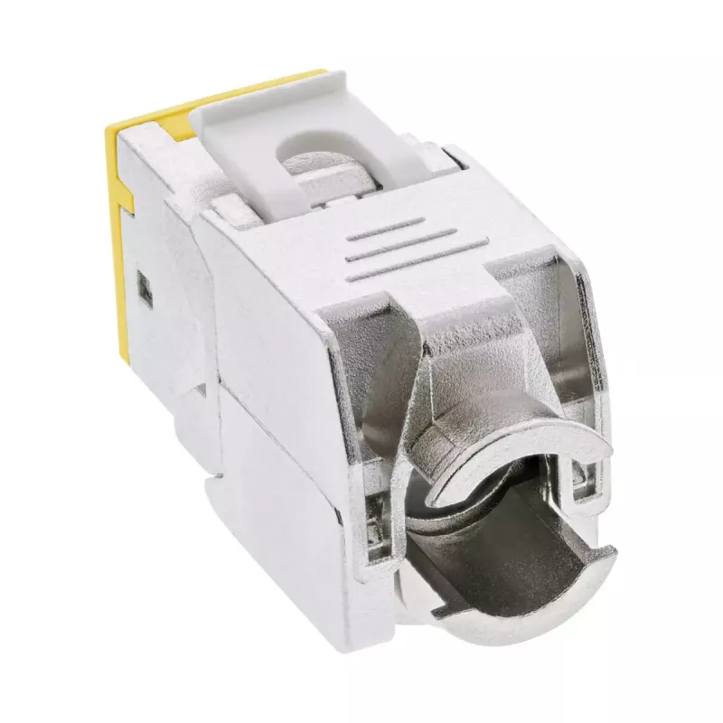 InLine Keystone RJ45 konektor samica, tienený, Cat.6A, žltý, balenie 8 ks