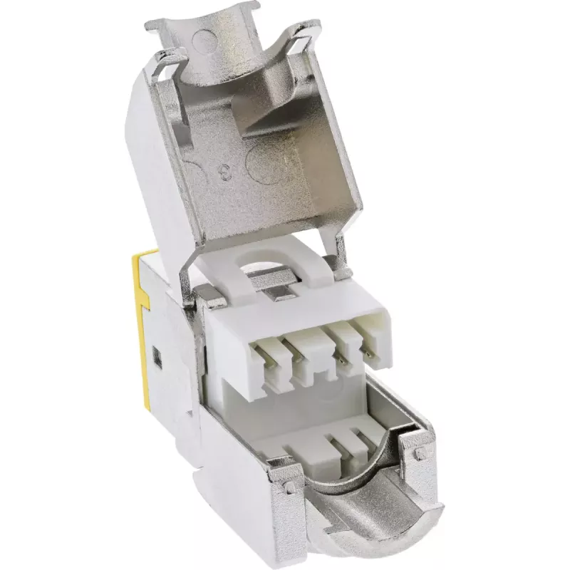 InLine Keystone RJ45 konektor samica, tienený, Cat.6A, žltý, balenie 8 ks