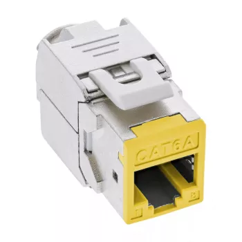 InLine Keystone RJ45 konektor samica, tienený, Cat.6A, žltá, balenie 8 ks