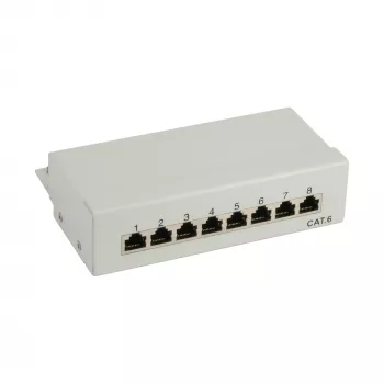 InLine Patch Panel Cat.6 8 portov na stôl sivý RAL7035