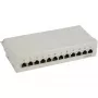 InLine Patch Panel Cat.6 12 portov na stôl/montáž na stenu svetlosivý RAL7035