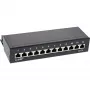 InLine Patch Panel Cat.6 12 portov na stôl/montáž na stenu čierny RAL9005