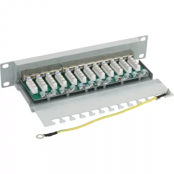 InLine 10 palcový Cat.6 Patch Panel 12 portov 1U svetlosivý RAL7035