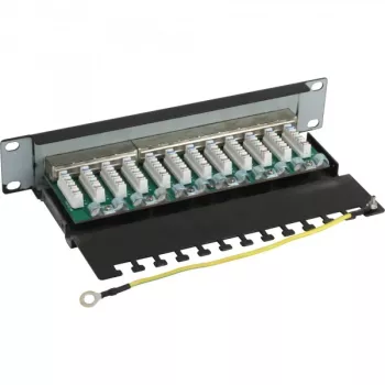 InLine Patch Panel 10 palcov Cat.6 12 portov 1U čierny RAL9005