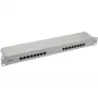 InLine Patch Panel Cat.6 16 portov 19 palcov 1HE svetlosivý RAL7035