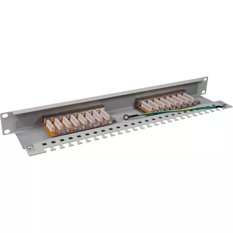 InLine Patch Panel Cat.6 16 portov 19 palcov 1HE svetlosivý RAL7035
