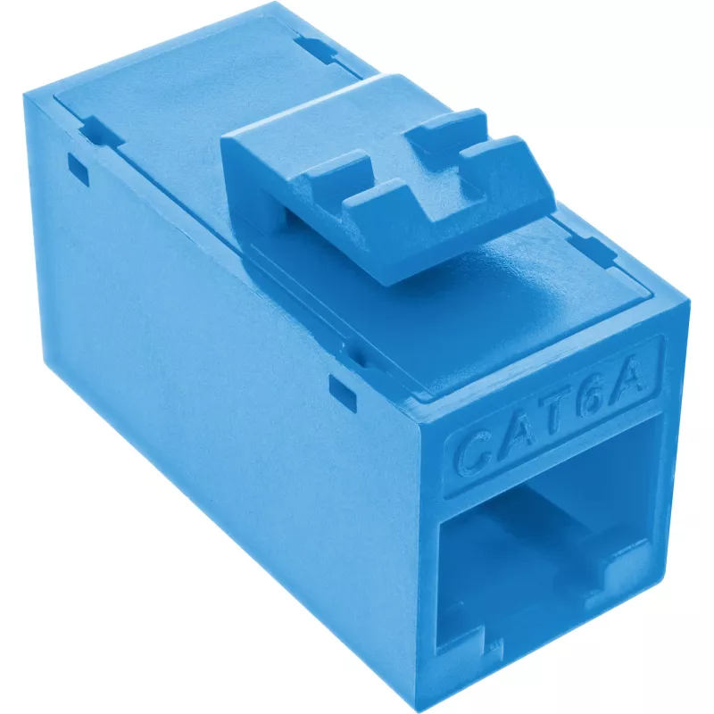 InLine Keystone RJ45 konektor samica, netienený, Cat.6A, balenie 8 ks, modrý