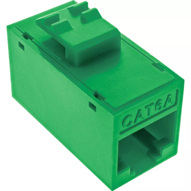 InLine Keystone RJ45 konektor samica, netienený, Cat.6A, balenie 8 ks, zelený