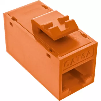 InLine Keystone RJ45 konektor samica/spojka, netienený, Cat.6A, balenie 8 ks, oranžová