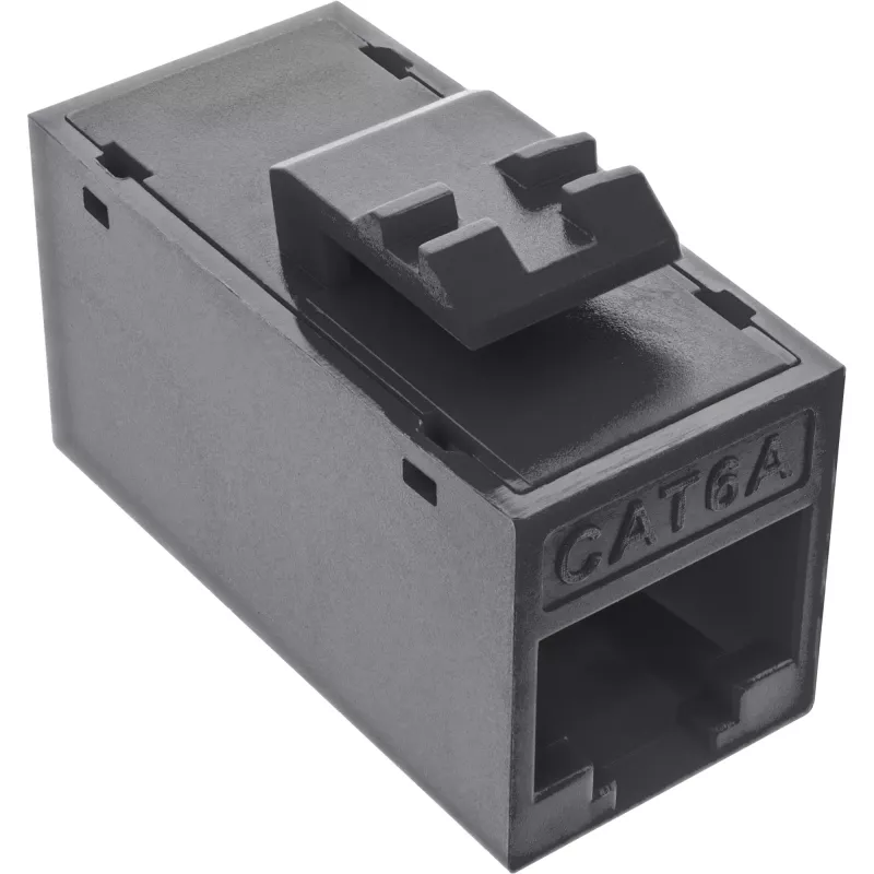 InLine Keystone RJ45 konektor samica, netienený, Cat.6A, balenie 8 ks, čierny