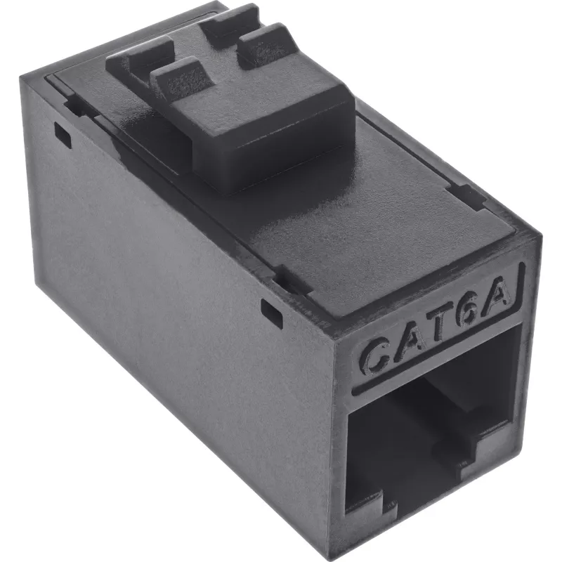 InLine Keystone RJ45 konektor samica, netienený, Cat.6A, balenie 8 ks, čierny