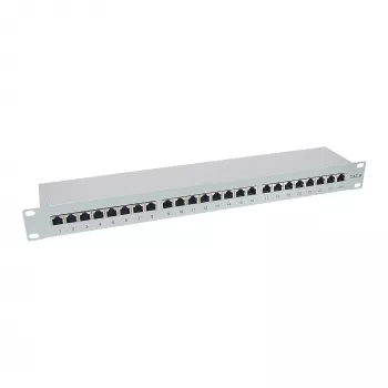 InLine Patch Panel Cat.6 24 portov 19 palcov 1HE svetlosivý RAL7035