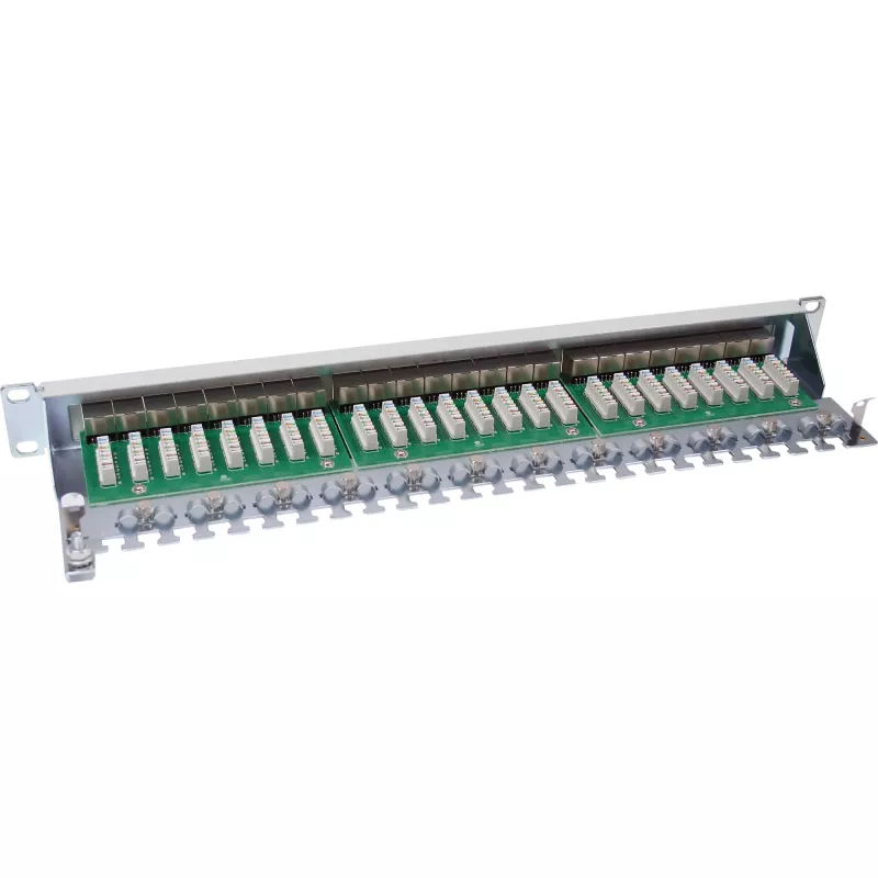 InLine Patch Panel Cat.6 24 portov 19 palcov 1HE svetlosivý RAL7035