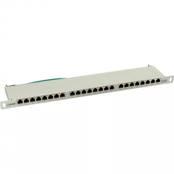InLine Patch Panel Cat.6 24 portov 19 palcov 0,5 HE svetlosivý RAL7035
