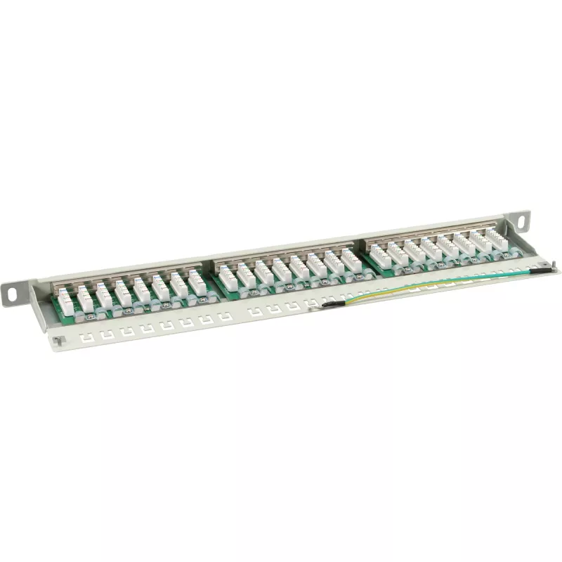 InLine Patch Panel Cat.6 24 portov 19 palcov 0,5 HE svetlosivý RAL7035