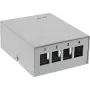 InLine Desktop konsolidačný bod box 4x Keystone RJ45, kov, RAL7035