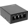 InLine Desktop konsolidačný bod box 4x Keystone RJ45, kov, čierny RAL9005
