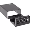 InLine Desktop konsolidačný bod box 4x Keystone RJ45, kov, čierny RAL9005