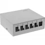 InLine Desktop konsolidačný bod box 6x Keystone RJ45, kov, RAL7035