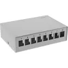 InLine Desktop konsolidačný bod box 8x Keystone RJ45, kov, RAL7035