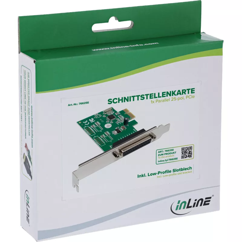Interný paralelný adaptér InLine 76625E PCIe konektor samec WCH CH382L