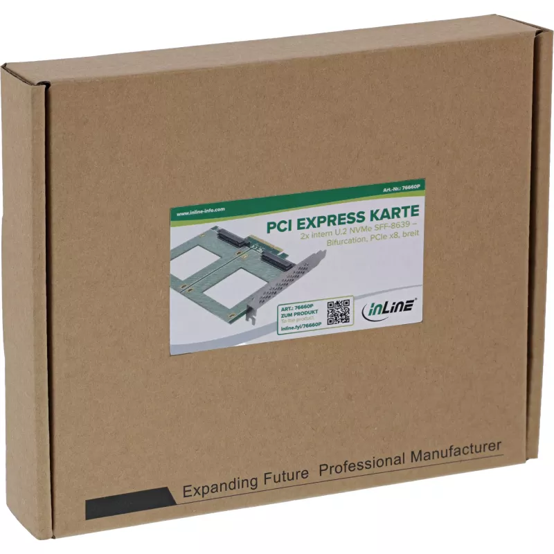 InLine 76660P Interný U.2 adaptér PCIe konektor samec 4 Gbit/s 3,3 V