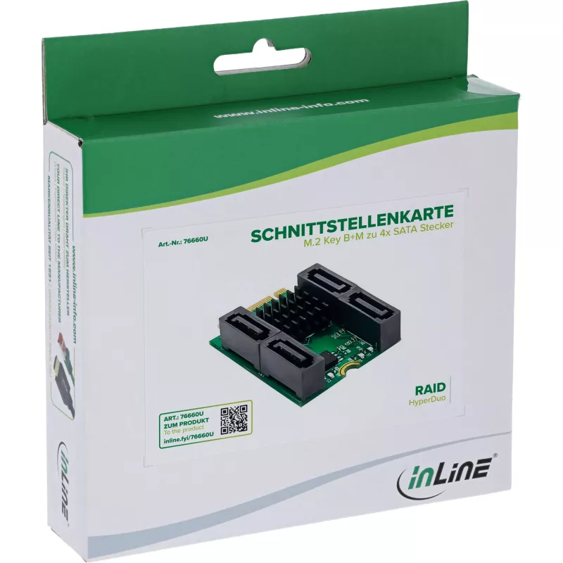 InLine 76660U interná SATA rozhranie karta M.2 na SATA 6 Gbit/s