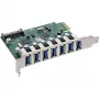 InLine USB-A 3.2 Gen.1 7 port host radič PCIe, SATA napájanie