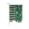 InLine USB-A 3.2 Gen.1 7 port host radič PCIe, SATA napájanie