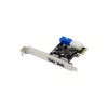 InLine 2+2 porty USB 3.2 Gen.1 host kontrolér, PCIe, so SATA napájaním + LP kryt