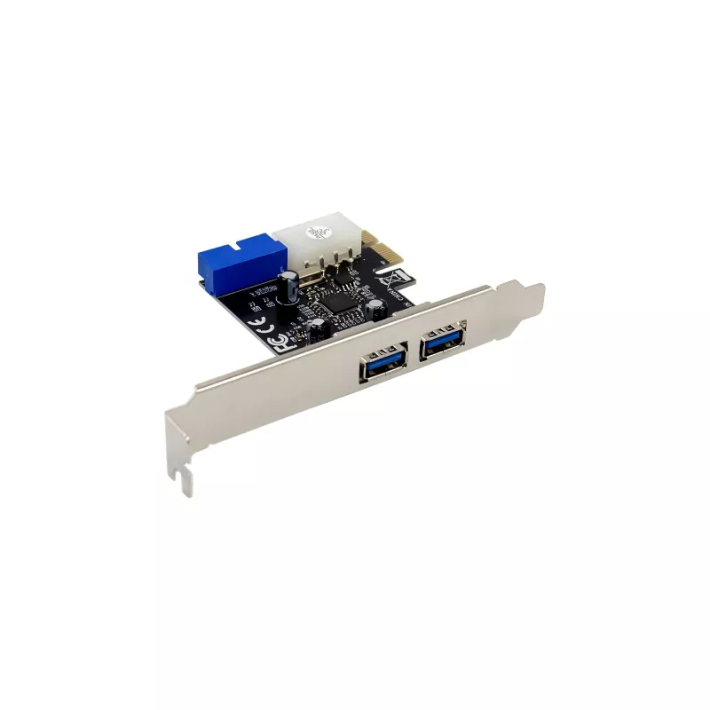 InLine 2+2 porty USB 3.2 Gen.1 host kontrolér, PCIe, so SATA napájaním + LP kryt