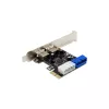 InLine 2+2 porty USB 3.2 Gen.1 host kontrolér, PCIe, so SATA napájaním + LP kryt