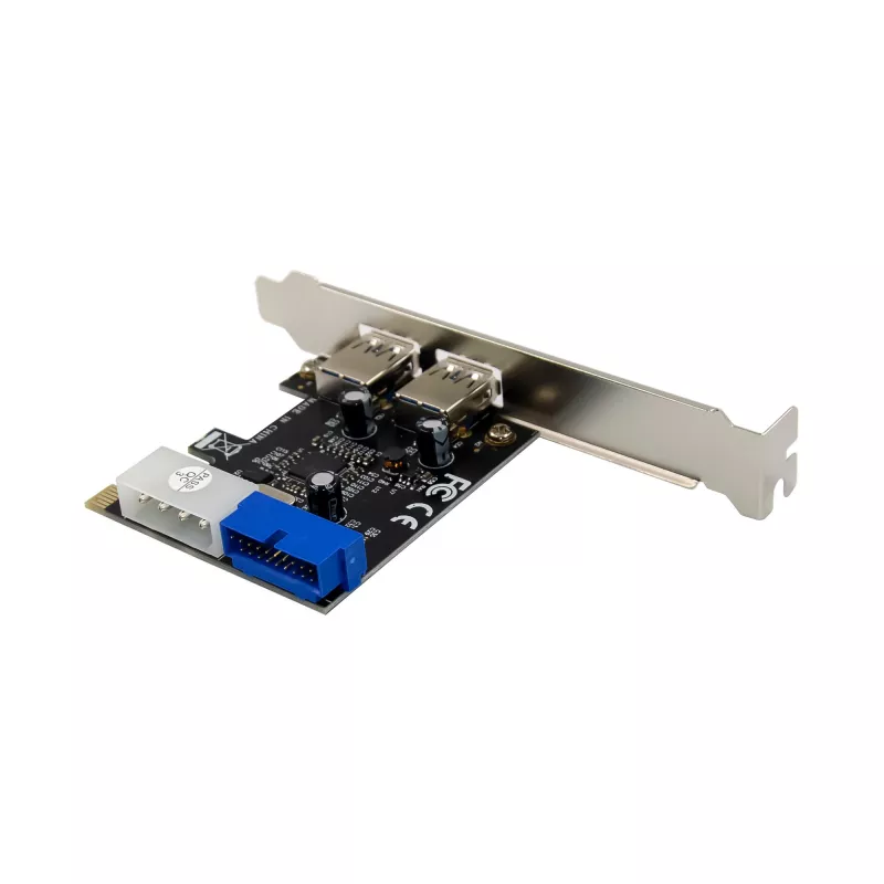 InLine 2+2 porty USB 3.2 Gen.1 host kontrolér, PCIe, so SATA napájaním + LP kryt