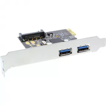 InLine 2-portová USB 3.0 host kontrolér karta s SATA pomocným napájacím konektorom PCIe