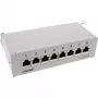 InLine patch panel Cat.6A na stôl/stenu 8 portov svetlosivý RAL7035