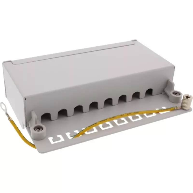 InLine patch panel Cat.6A na stôl/stenu 8 portov svetlosivý RAL7035