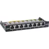 InLine patch panel Cat.6A 0,5U 8-portový, na stôl/stenu/lištu, čierny, ochrana proti prachu