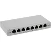 InLine Patchpanel Cat.6A 0,5HE 8-port, stolová/na stenu montáž svetlosivá RAL7035