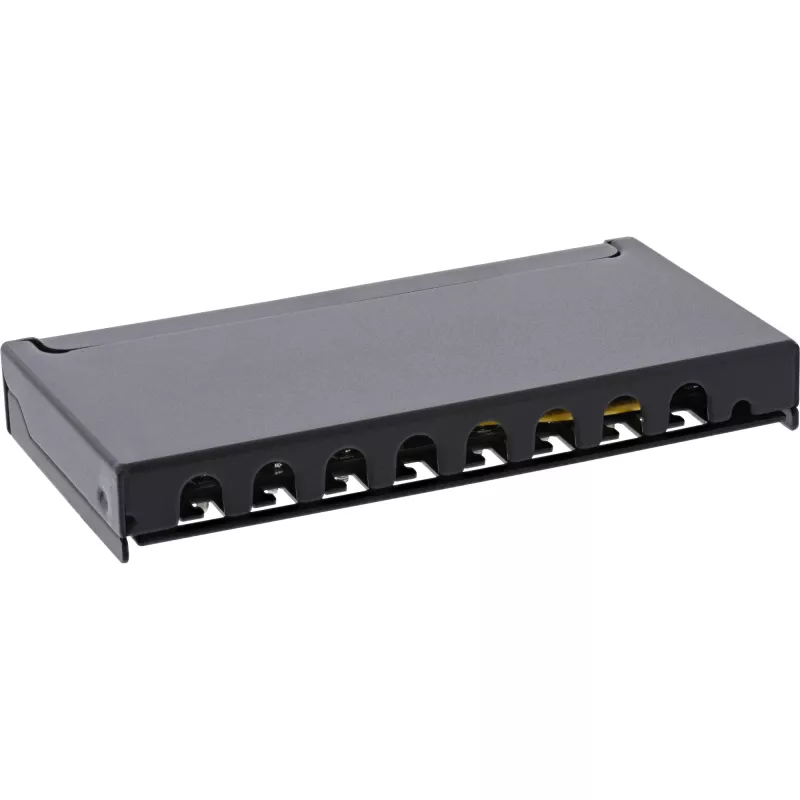InLine Patchpanel Kat.6A 0,5HE 8-port, stolová/na stenu montáž čierna RAL9005