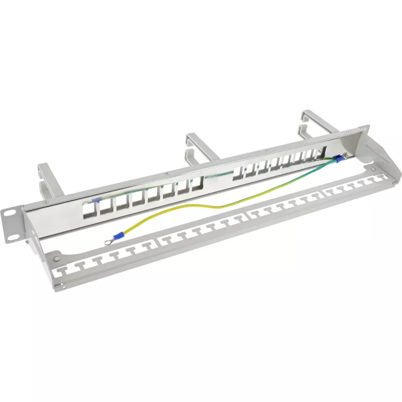 InLine Patch Panel Cat.6A 16-násobný, s 3 káblovými manažérmi, 16 Keystone, 19