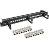 InLine patch panel Cat.6A 16-násobný 19 palcový 1U čierny