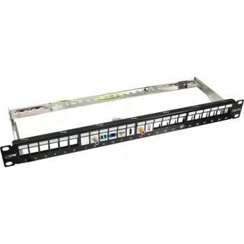 Prázdny patch panel InLine 76824A 19 palcový Cat.6A 24 portov 1U svetlosivý
